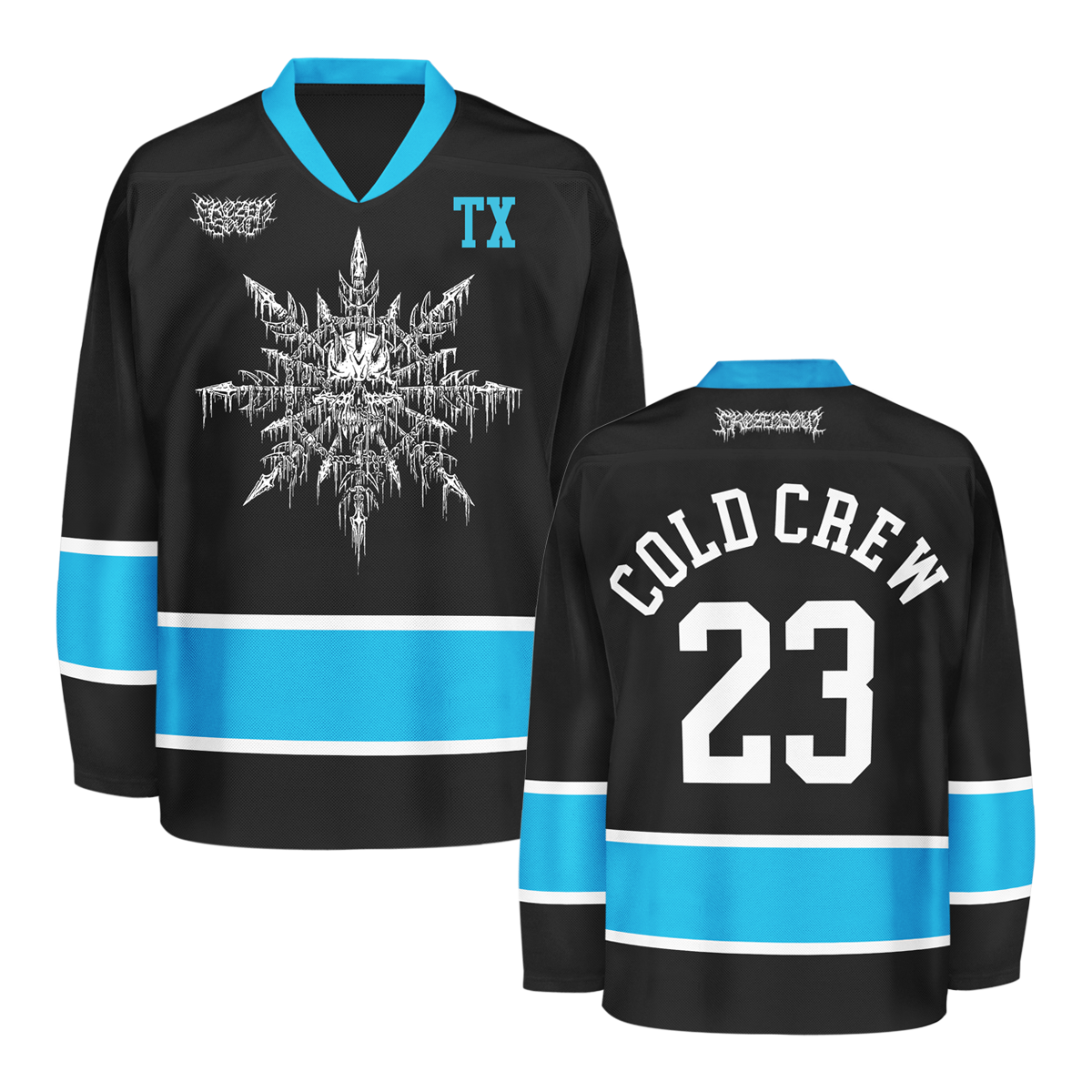 Black and blue hockey jersey on sale